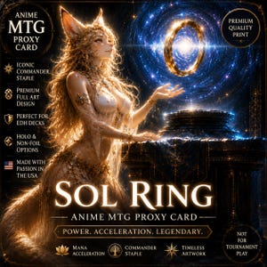 Sol Ring Anime Furry Waifu Proxy Card | MTG Inspired Artifact, EDH Staple, Waifu Collectible