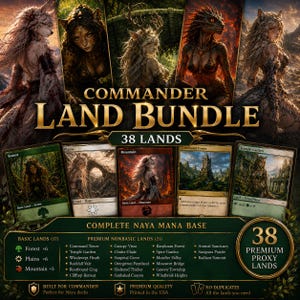 Kommandant Land Bündel | Naya EDH Mana Base Proxy Lands (38 Karten) Anime Waifu Furry