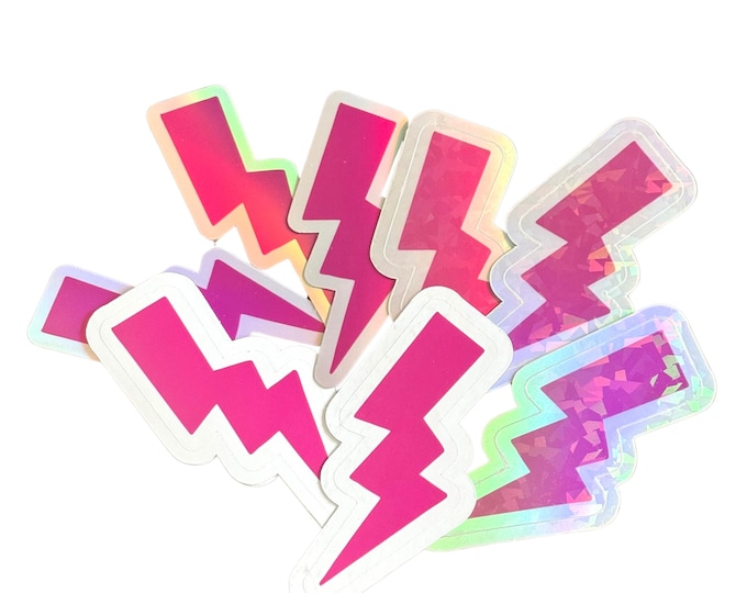Hot Pink Lightning Bolt Stickers