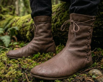 Medieval Leather Boots – LARP Boot, Viking Boot, Renaissance Faire Shoes, Pirate Boot, Norse Costume Boot