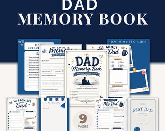 Libro de recuerdos para papá / Diario para completar del Día del Padre y su cumpleaños (PDF imprimible)