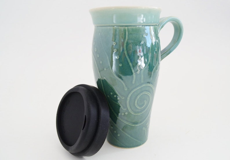 IN STOCK Ceramic Travel Mug with Handle Large To Go Mug with Etsy