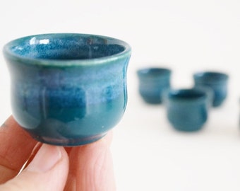 IN STOCK, Miniature Air Plant Pot, Hand-thrown Teal Glazed Small Stoneware Pottery, Stoneware Tillandsia Pot