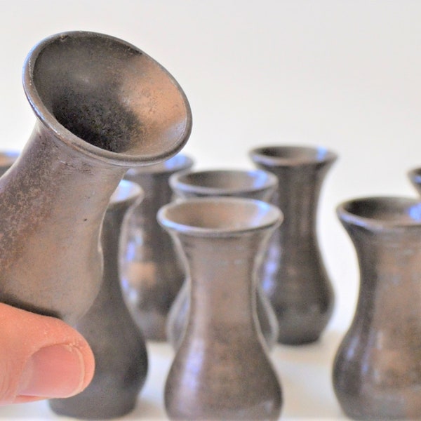 Miniature Bronze Pottery Vase, Single Hand-thrown Tiny Pottery, Bronze Glazed Small Pot, 2 1/4" tall