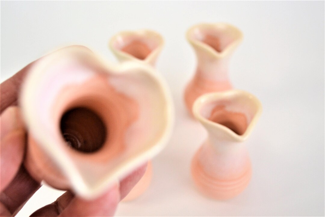 IN STOCK, Mother&#39;s Day Gift, Gift, Pink Miniature Heart Vase, Hand-thrown, Little Bud Vase, Small Pottery,  2 1/2&quot; tall, Mommy Pot