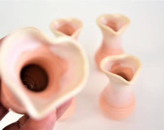 IN STOCK, Valentine's Day Gift, Gift, Pink Miniature Heart Vase, Hand-thrown, Little Bud Vase, Small Pottery,  2 1/2" tall, Mommy Pot