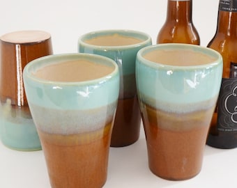 IN STOCK, Single Ceramic Pint Glass, Stoneware Beer Stein Glass, Pottery Tumbler, Gift Pint Glass, Water Glass, Handmade Pottery