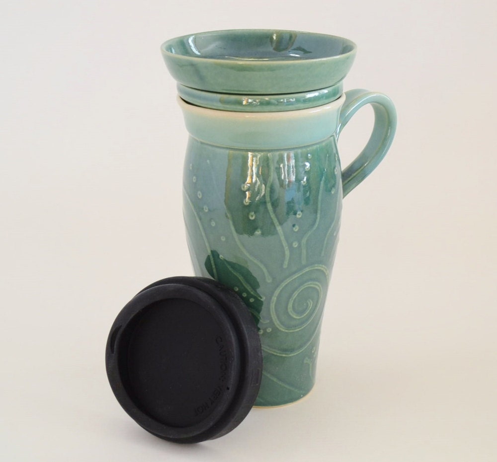Tea Tumbler with Infuser  BPA Free Double Wall Glass Travel Tea Mug w 