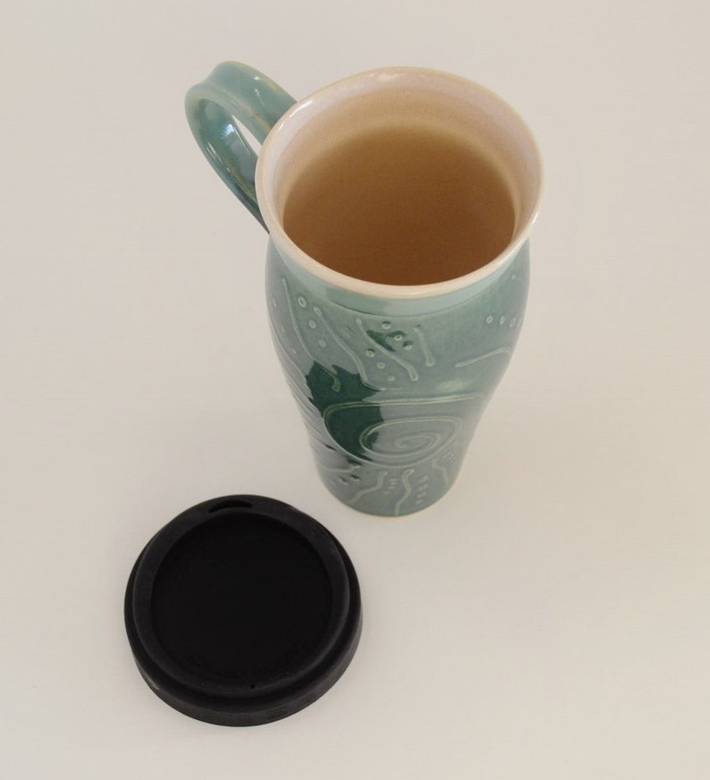 IN STOCK Ceramic Travel Mug with Handle Large To Go Mug with Etsy