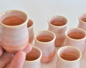 IN STOCK, One Pink Miniature Vase, Hand-thrown Stoneware, Little Bud Vase, Small Pottery,  2" Tall Clay Pot, Mommy Pot, Stocking Stuffer