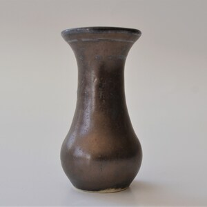 Miniature Bronze Pottery Vase, Single Hand-thrown Tiny Pottery, Bronze Glazed Small Pot, 2 1/4 tall image 3