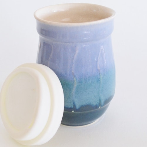 IN STOCK Pink Ceramic Travel Mug With Lid and Tea Infuser Etsy