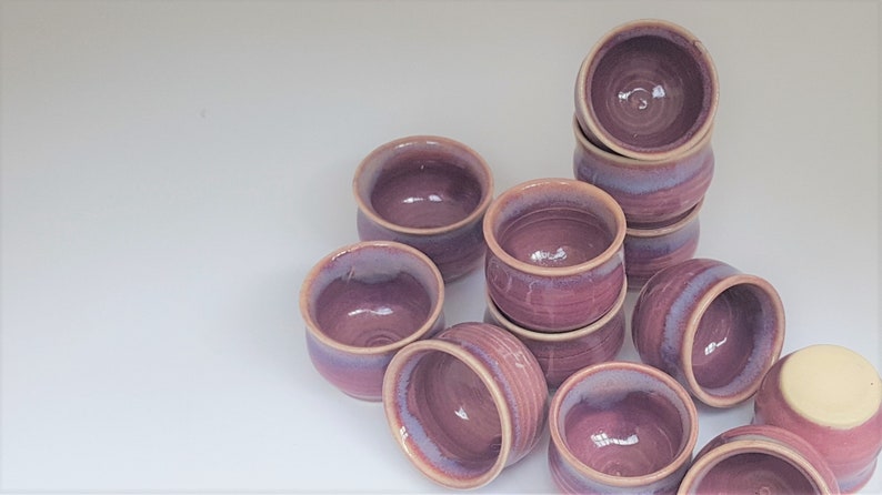 IN STOCK, Pansy Purple Miniature Pot, Tiny Hand Thrown Bowl, Miniature Ceramics, Little Pottery. Air Plant Pot, Tiny Pottery image 4