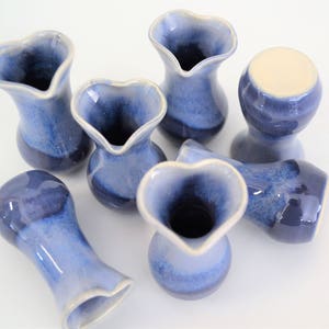 IN STOCK, Blue Miniature Heart Vase, Hand-thrown, Little Bud Vase, Small Pottery,  2 1/2" tall, Tiny Pottery, Valentine's Day Vase