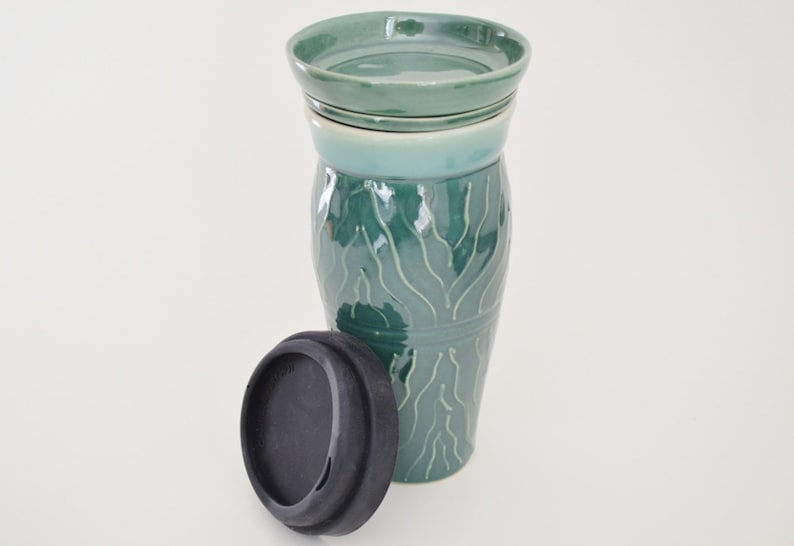 Ceramic Travel Tea Mug With Lid and Infuser IN STOCK Holiday Etsy