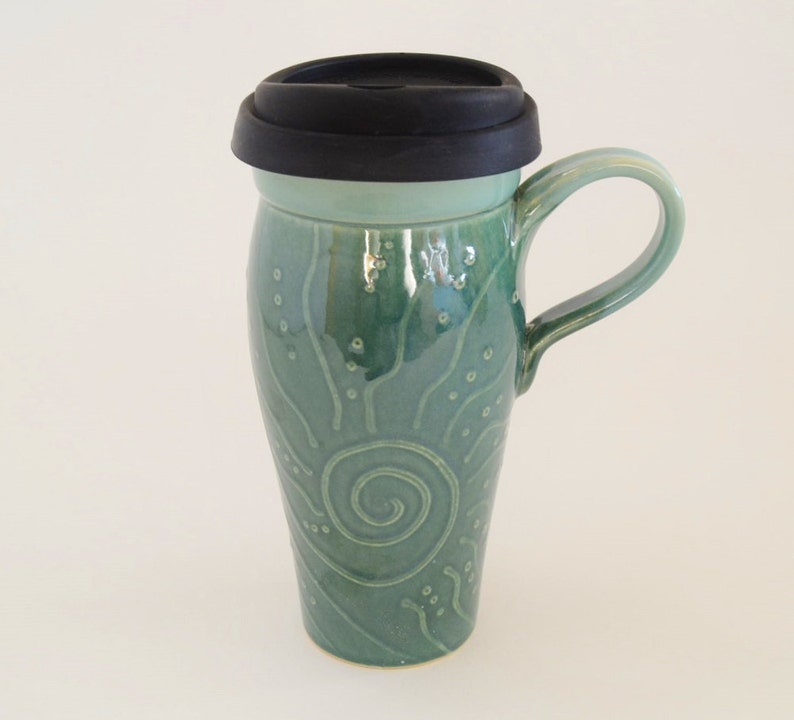 IN STOCK Ceramic Travel Mug with Handle Large To Go Mug with Etsy