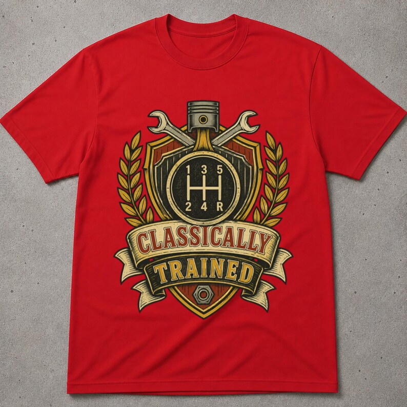 Classically Trained Tee, Classically Trained Stick Shirt, Funny Tee, Gift For Him, Graphic Tees, Retro Shirt, Gifts For Car Guy, Graphic Tee image 8