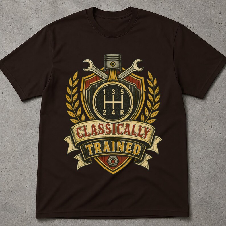Classically Trained Tee, Classically Trained Stick Shirt, Funny Tee, Gift For Him, Graphic Tees, Retro Shirt, Gifts For Car Guy, Graphic Tee image 6