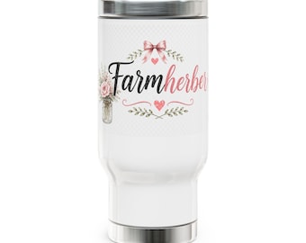 Kubek podróżny Farmherble Floral Mason Jar | Stal nierdzewna, 14 uncji