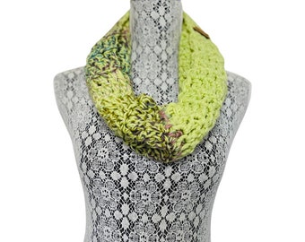 Infinity scarf, cowl scarf, circle scarf, fringe scarf, Green and purple infinity scarf, women’s gift, gifts for her, birthday gift