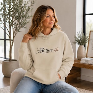 Moletom com capuz para quem está na meia-idade, moletom divertido e aconchegante, pulôver divertido para adultos.