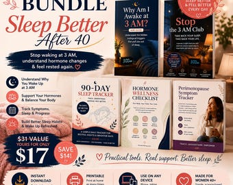 Sleep Hormone Reset Bundle for Women 40+ | Perimenopause Sleep Tracker (Digital Download)