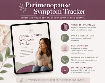 Perimenopause Symptom Tracker | Daily, Weekly Wellness Log (Digital Download)