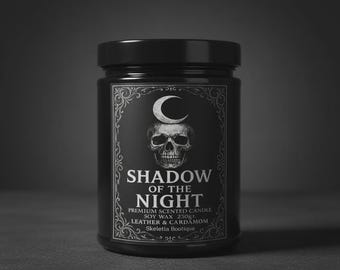 Vela Gótica Shadow of the Night | Aroma a Cuero y Cardamomo | Decoración Dark y Alternativa | Halloween