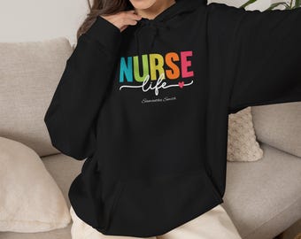 Nurse Life Hoodie, RN Sweatshirt, Healthcare Worker Apparel, Cozy Nursing Top