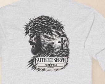 Personalized Christian Veteran Long Sleeve Shirt, Faith That Served Military Gift