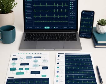 EKG Study Bundle for Nurses | 1,500 Animated Waveforms + 36-Rhythm Algorithm + 50-Strip PDF