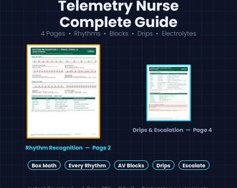Telemetry Nurse Study Guide | Rhythms, Blocks, Drips, Electrolytes