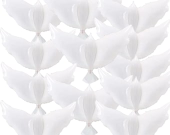 12 STKS Grote Witte Duif Ballonnen 36 Inch Folie Duif Ballonnen voor Bruiloft Begrafenis Gedenkteken Engagement Party Decor:
