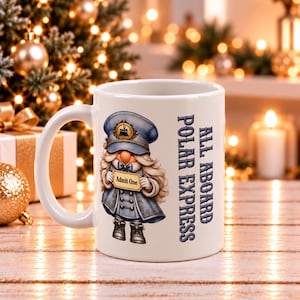 Polar Express jultågmugg, Nordpolsresa, Alla ombord-present (355 ml keramik)
