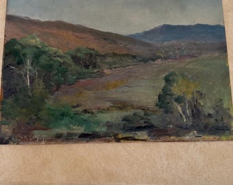 Landscape oil painting.   G.L.Skutt.    On board