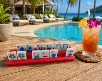Mahjong double rack travel size tray