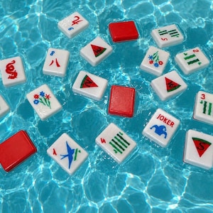 Watermelon Red Set - Travel Floating Mahjong Tiles bild 4