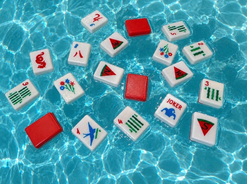 Watermelon Red Set - Travel Floating Mahjong Tiles bild 4