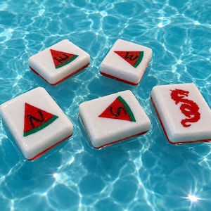 Watermelon Red Set - Travel Floating Mahjong Tiles bild 2