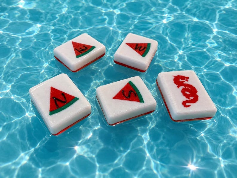 Watermelon Red Set - Travel Floating Mahjong Tiles bild 2