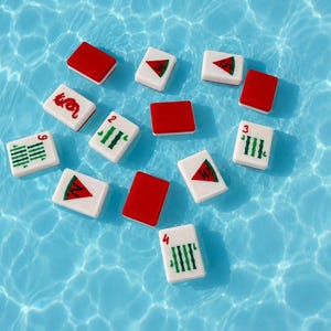 Watermelon Red Set - Travel Floating Mahjong Tiles bild 5