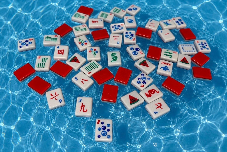 Watermelon Red Set - Travel Floating Mahjong Tiles bild 1