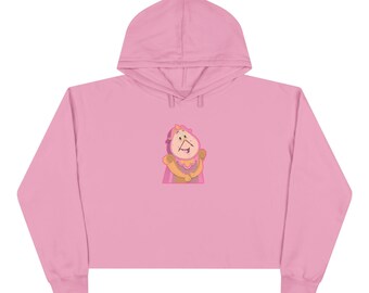 Felpa corta con ingranaggio rosa