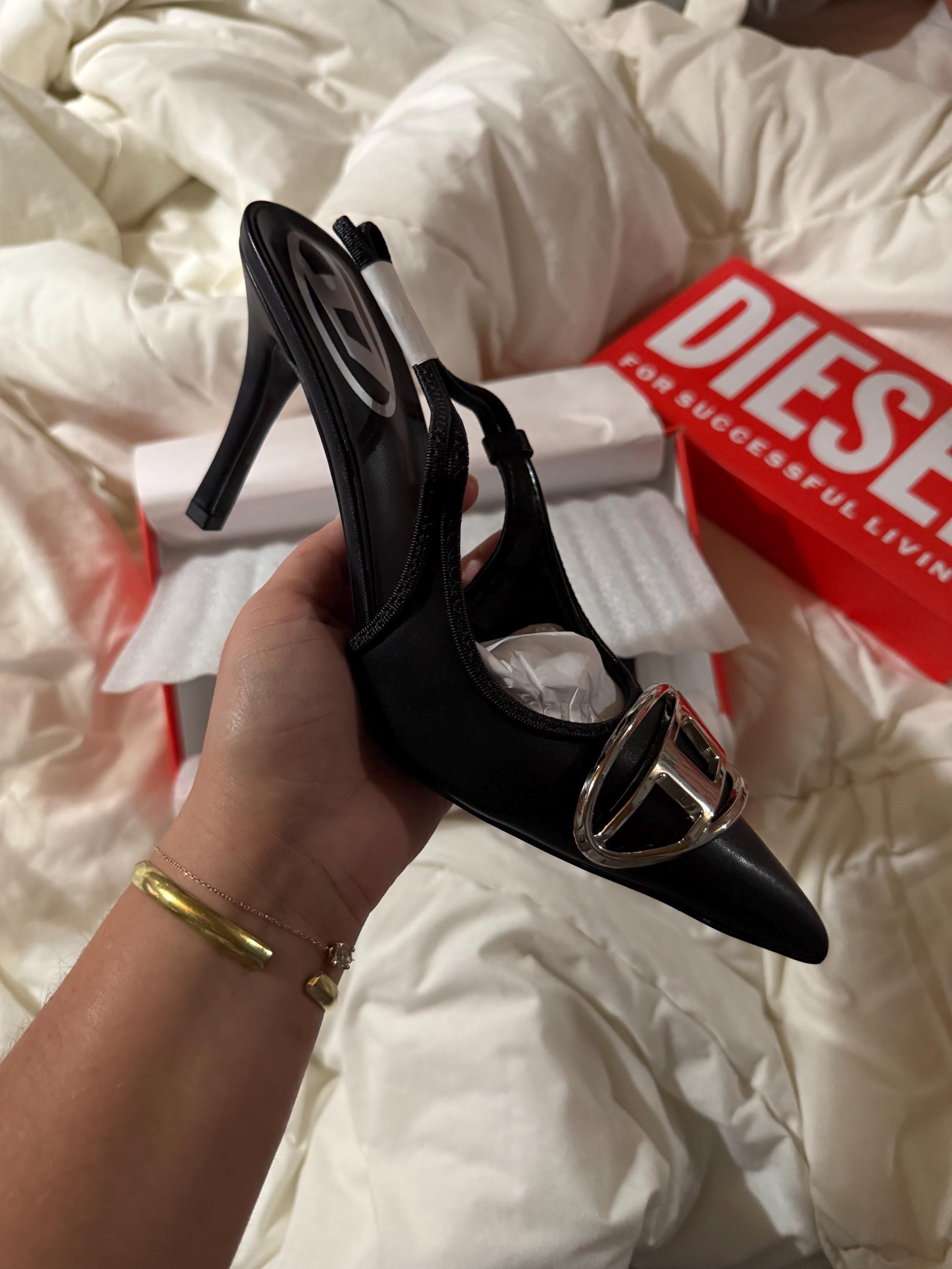 靴 00s DIESEL llic leather mesh heels Diesel Heels - Etsy