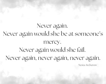 Nesta Archeron ACOTAR Court of Silver Flames Quote Digital Wall Art