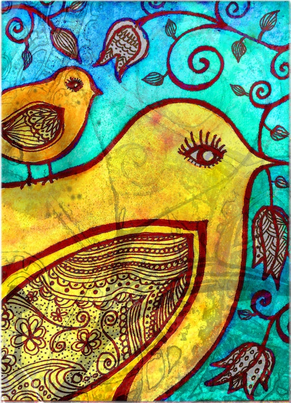 Download Items similar to Like Mother 5 x 7 inch print birds bird ...