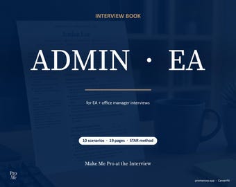Admin Interview Prep Book | EA Scenario Questions + STAR Templates | 19-Page PDF | Instant Download
