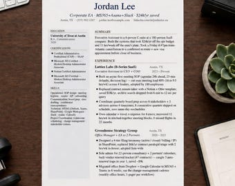 Administrative Assistant Resume Kit | 5 ATS Layouts, Cover Letters (Word, Pages, Google Docs)