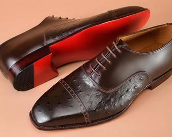 Handmade Brown Leather Cap Toe Oxford Shoes | Men’s Luxury Dress Shoes