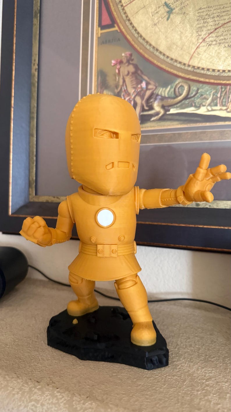 Gold Hero Figure - 3D printed statue (Faux Iron Man fan art) image 1